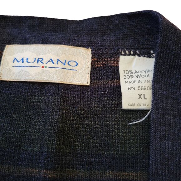 Murano XL Plaid Button Front Sweater Vest Made In Italy Grandpacore Preppy - Picture 2 of 4